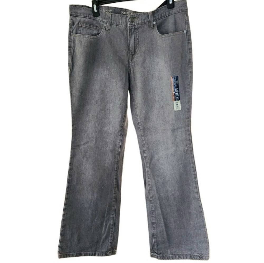 Faded Glory Silver Wash Bootcut Jeans Sz‎ 14P NWT